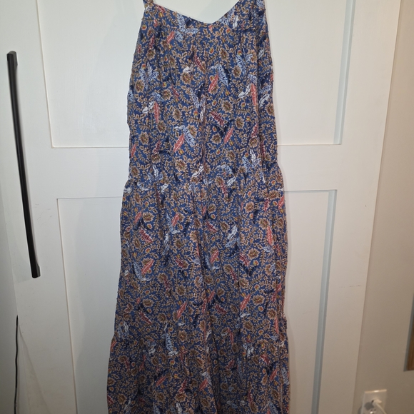 Knox Rose Blue and Orange Midi Dress - Picture 1 of 7